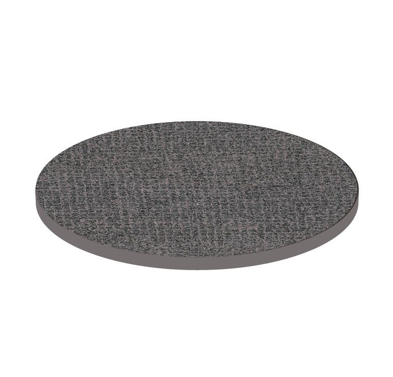 Piano rotondo in stratificato HPL tex stone, Ø 700 mm, spessore 10 mm