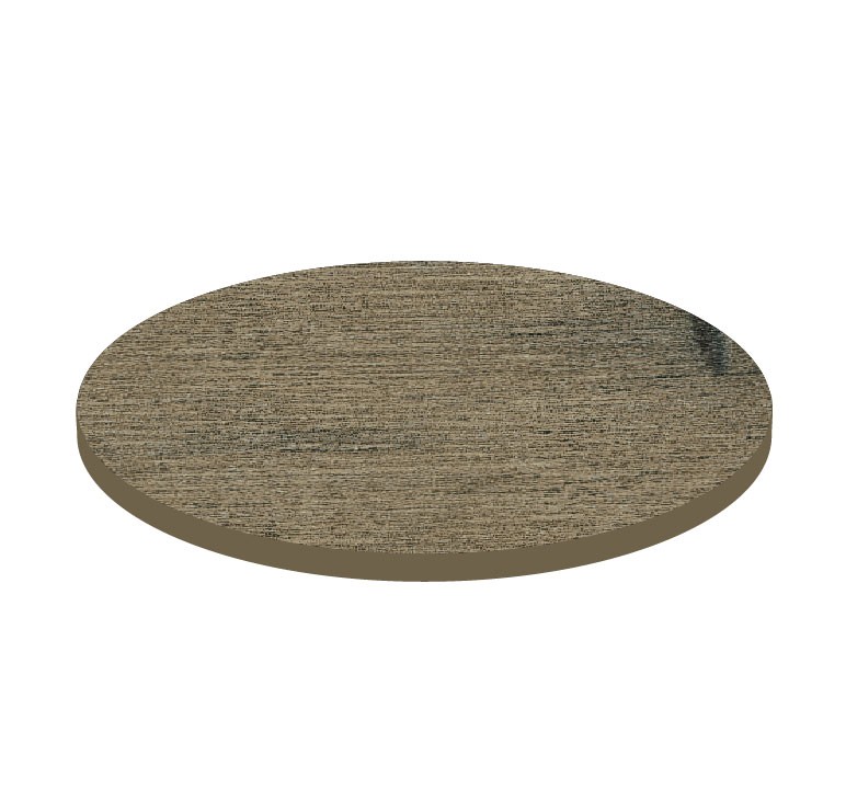 Piano rotondo in stratificato HPL blu wood, Ø 700 mm, spessore 10 mm