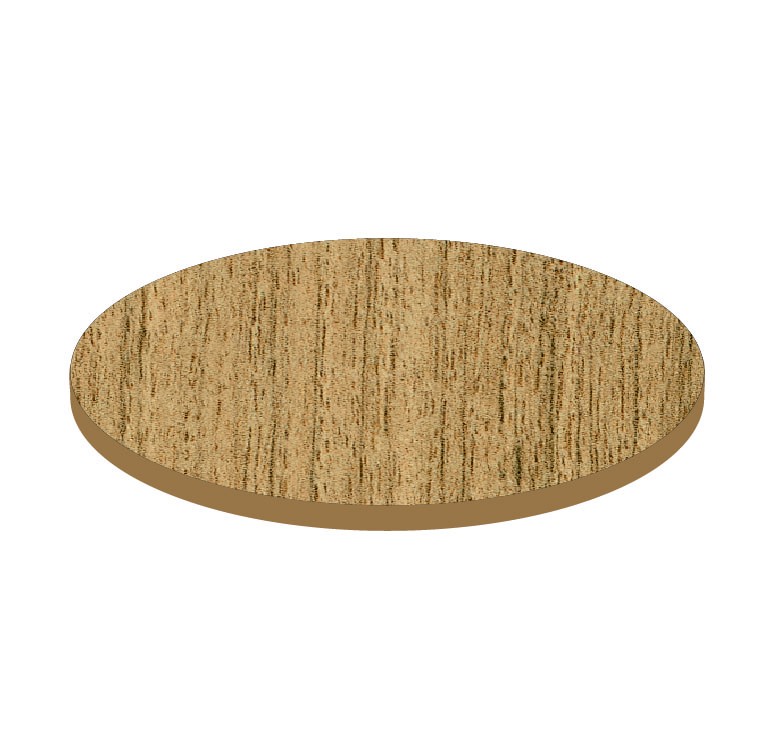Piano rotondo in stratificato HPL urban teak, Ø 700 mm, spessore 10 mm