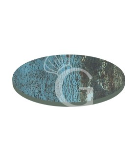 Piano rotondo in stratificato HPL aqua painted metal, Ø 700 mm, spessore 10 mm