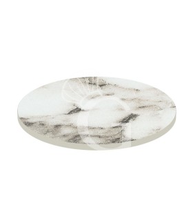 Piano rotondo in stratificato HPL karara white, Ø 700 mm, spessore 10 mm