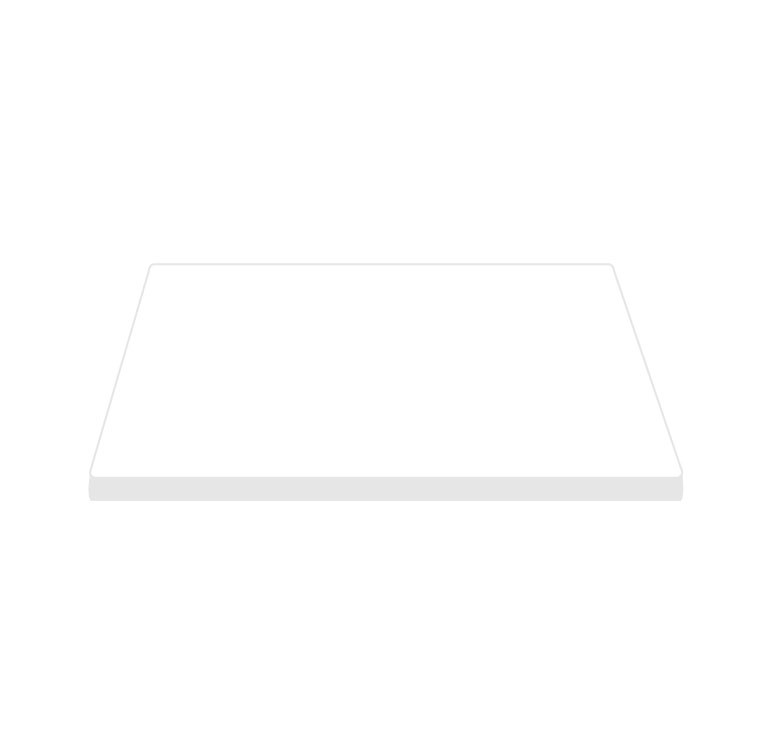 Piano quadrato in stratificato HPL, 800x800 mm, spessore 10 mm, colore Bianco
