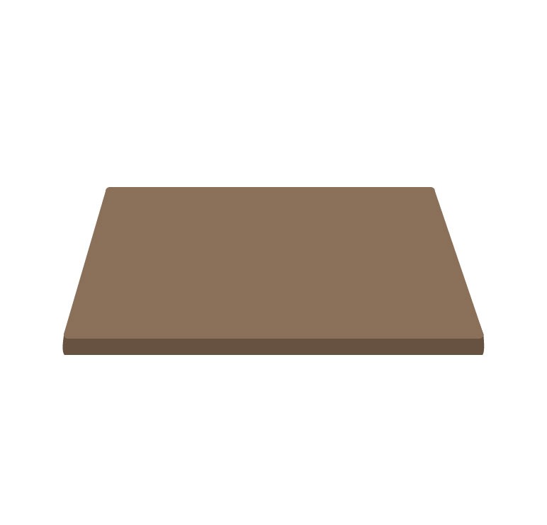Piano quadrato in stratificato HPL, 800x800 mm, spessore 10 mm, colore Tortora