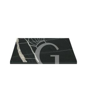 Piano quadrato in stratificato HPL marmo nero, 700x700 mm, spessore 10 mm