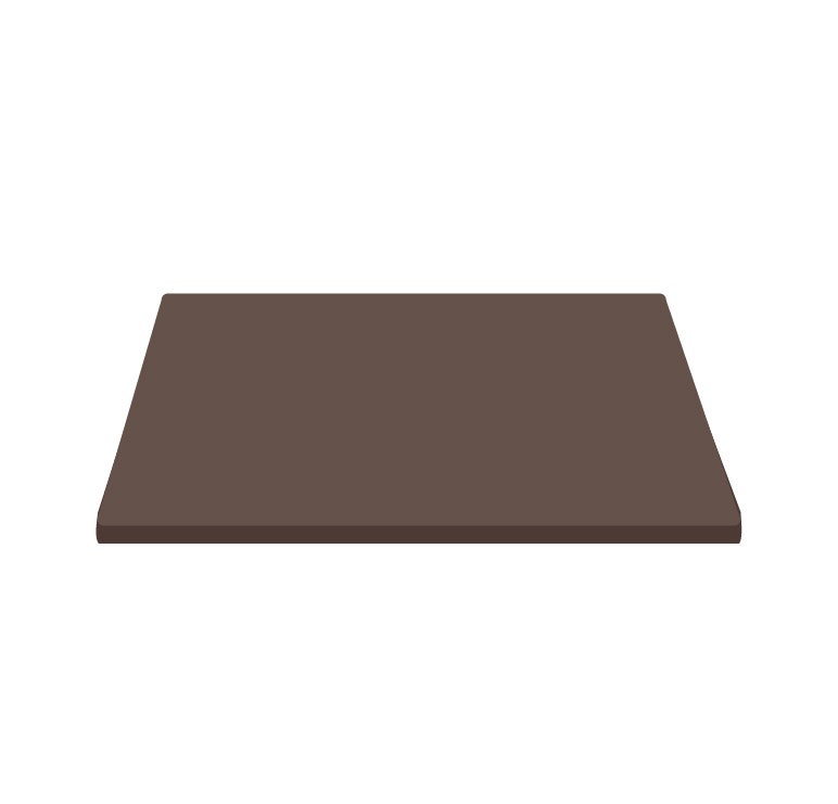 Piano quadrato in stratificato HPL moka, 700x700 mm, spessore 10 mm