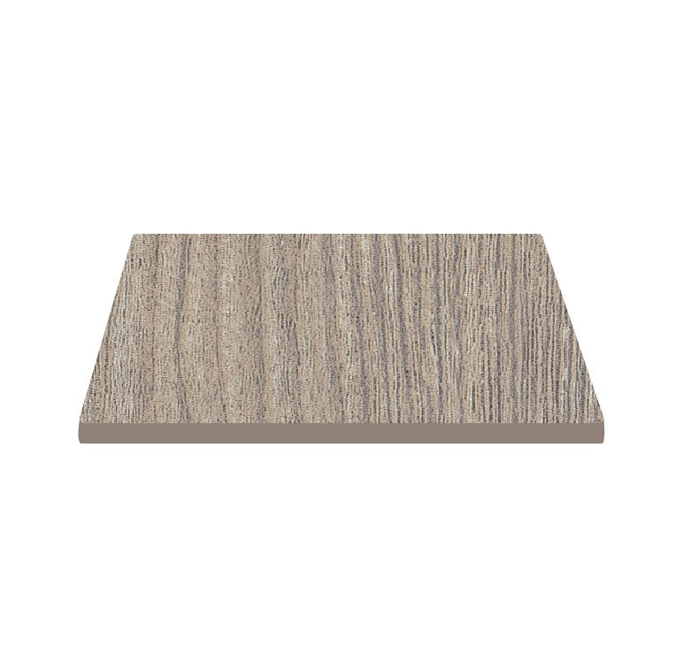 Piano quadrato in stratificato HPL, 800x800 mm, spessore 10 mm, colore Grey Wood