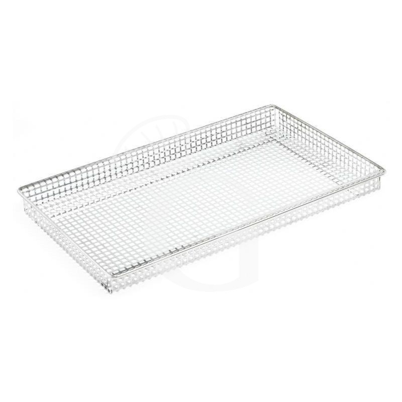 Teglia Rettangolare forata per frittura in inox GN1/1 L 530 mm x P 325 mm