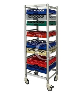 Carrello Portacestelli inox L 520 mm x P 580 mm x H 1700 mm