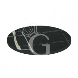Piano rotondo in stratificato HPL marmo nero, Ø 600 mm, spessore 10 mm