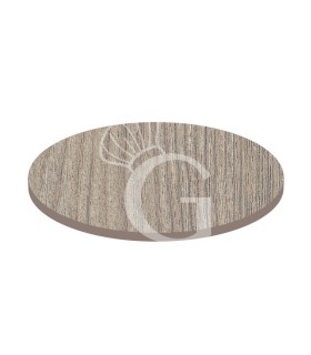 Piano rotondo in stratificato HPL grey wood, Ø 800 mm, spessore 10 mm