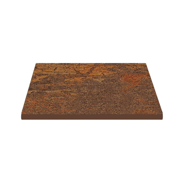 Piano quadrato in stratificato HPL copper painted, 600x600 mm, spessore 10 mm