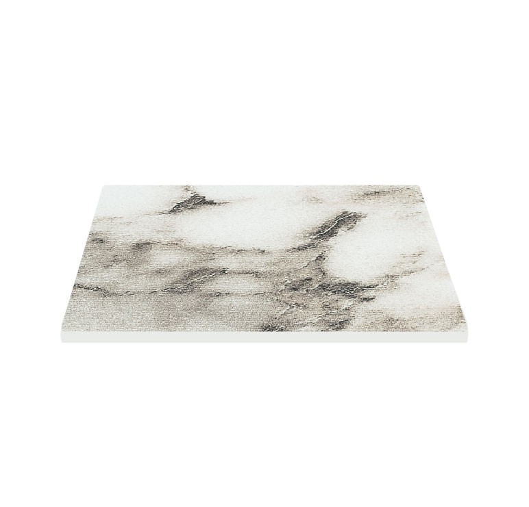 Piano quadrato in stratificato HPL karara white, 600x600 mm, spessore 10 mm
