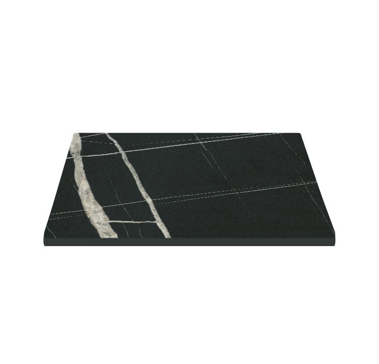 Piano quadrato in stratificato HPL marmo nero, 600x600 mm, spessore 10 mm
