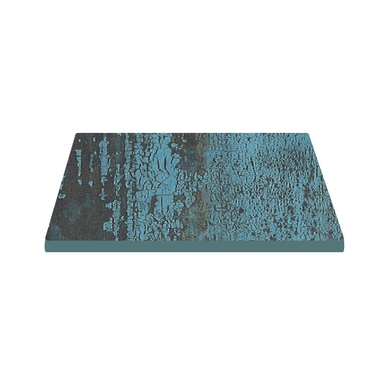 Piano quadrato in stratificato HPL aqua painted metal, 600x600 mm, spessore 10 mm