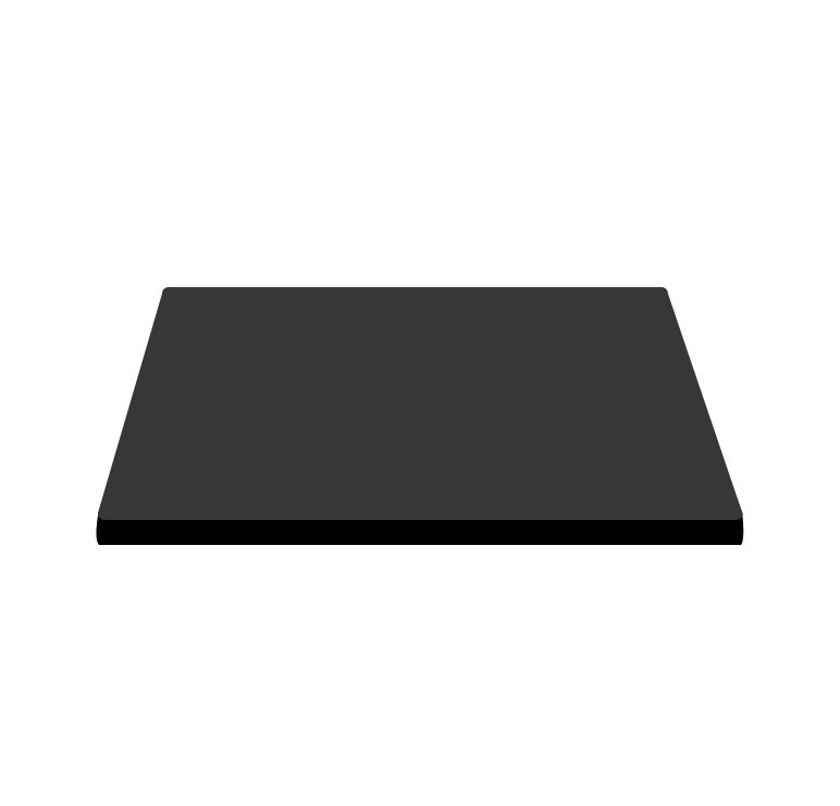 Piano quadrato in stratificato HPL antracite, 600x600 mm, spessore 10 mm