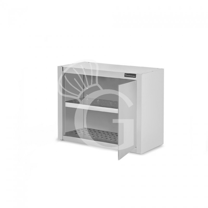 Pensile acciaio inox con sgocciolatoio,1 ripiano forato,1 porta battente L 600 x P 400 x H 650 mm