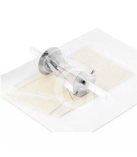 Rullo taglia croissants semplice in acciaio inox con impugnatura in polietilene