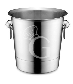 Secchiello per champagne con anelli in acciaio inox Ø190 x H 190 mm