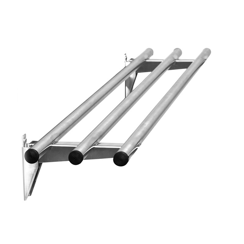 Mensola in tubo inox frontale, ribaltabile per 4 vassoi GN1/1
