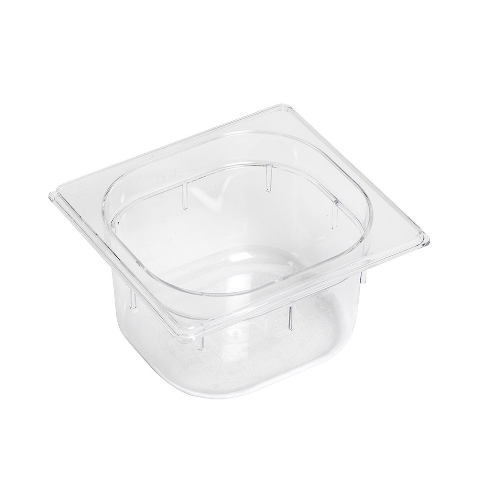 Contenitore impilabile GN1/6 in policarbonato - L 176 mm x P 162 mm x H 100 mm