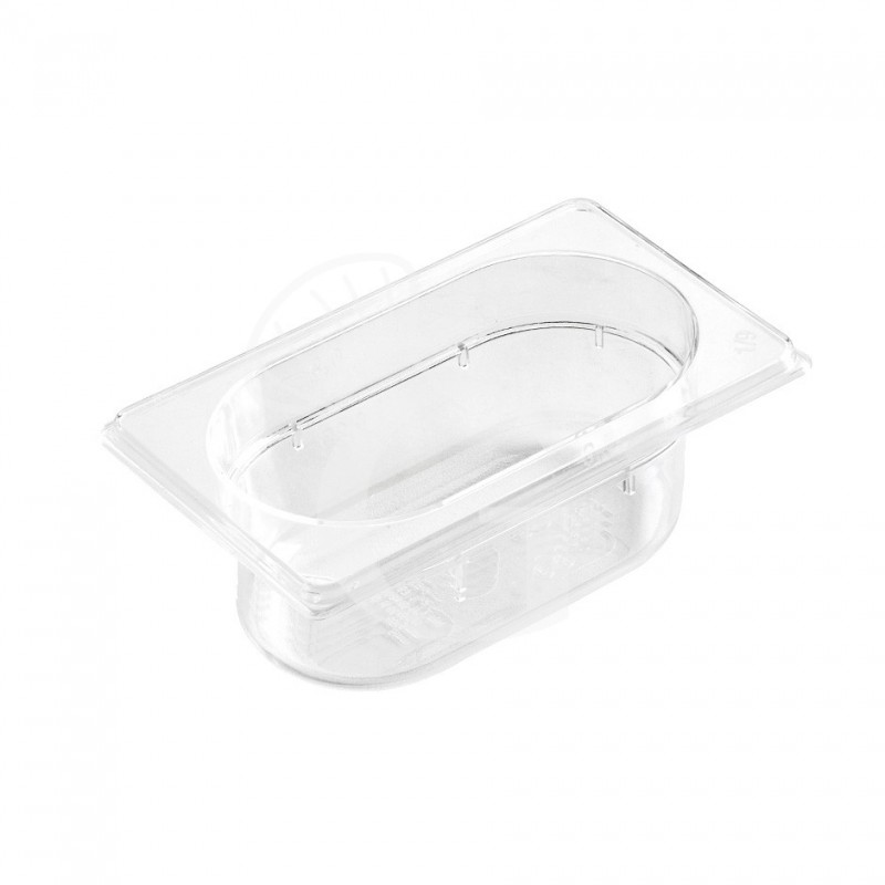 Contenitore impilabile GN1/9 in policarbonato - L 108 mm x P 176 mm x H 100 mm