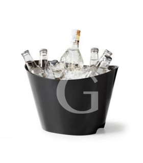 Secchiello ovale per champagne in acrilico nero L 325 x P 235 x H 220 mm