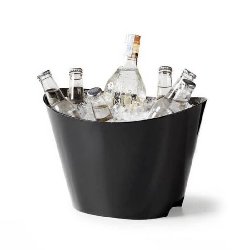 Secchiello ovale per champagne in acrilico nero L 325 x P 235 x H 220 mm