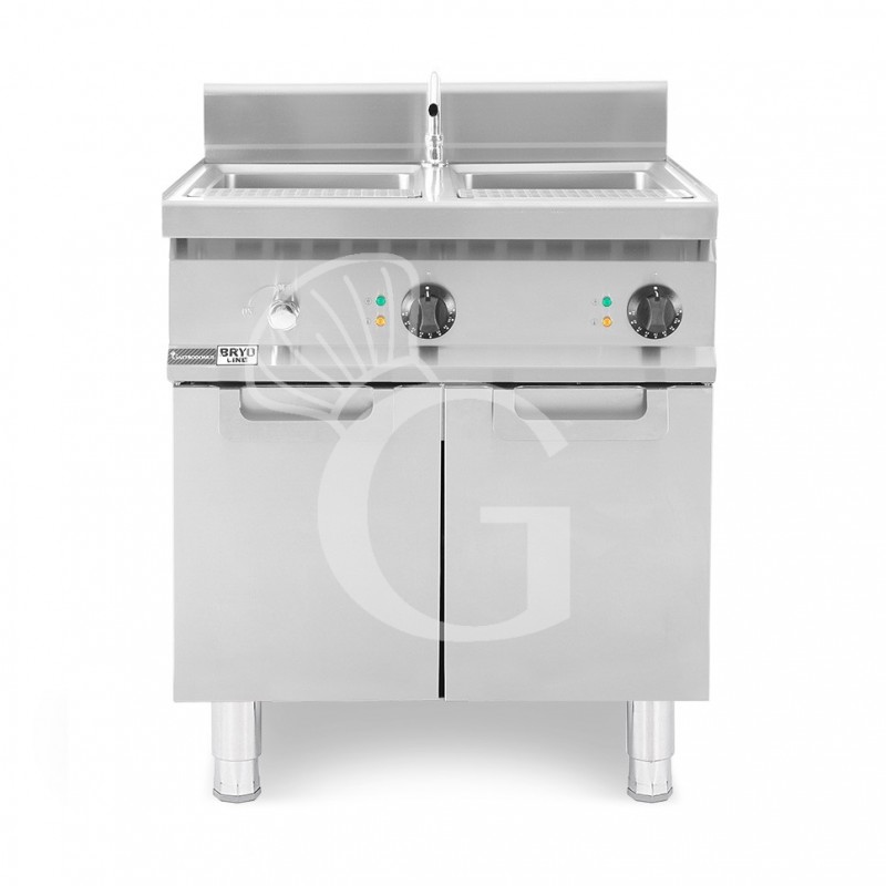 Cuocipasta professionale elettrico su mobile chiuso 2 vasche Cuocipasta professionale elettrico su mobile chiuso 2 vasche