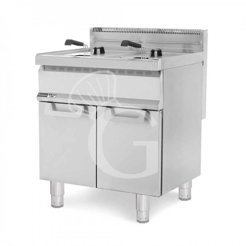 Friggitrice Professionale a gas su armadio chiuso 2 vasche 20 LT + 20 LT 31 Kw