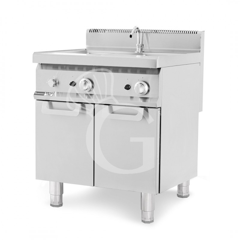 Cuocipasta professionale a gas su mobile chiuso 2 vasche
