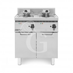 Friggitrice Industriale elettrica su armadio chiuso 2 vasche 20 LT + 20 LT 20 Kw