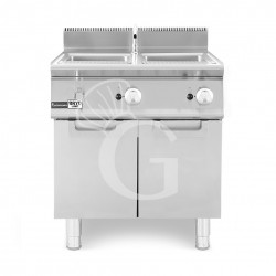 Cuocipasta professionale a gas su mobile chiuso 2 vasche, 40 Lt + 40 Lt, Prof.900
