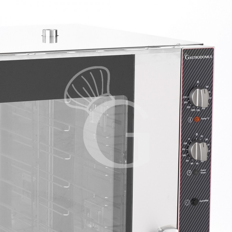 Forno elettrico a convezione per pasticceria, umidificatore, porta bandiera, comandi meccanici, trifase, 10 teglie 600x400 mm