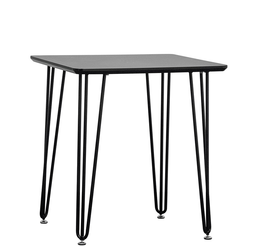 Tavolo quadrato da esterno in metallo verniciato e piano in melammina con dimensioni 800 mm x 800 mm
