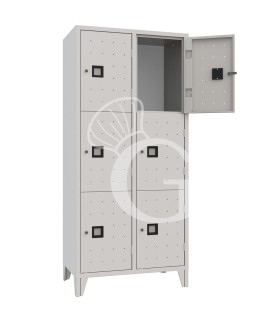 Armadio casellario monoblocco 6 posti, 810x500x1800 mm Colore standard RAL 7035