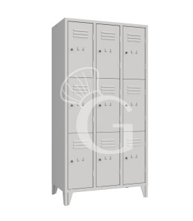 Armadio casellario monoblocco 9 posti, 907x500x1800 mm Colore standard RAL 7035