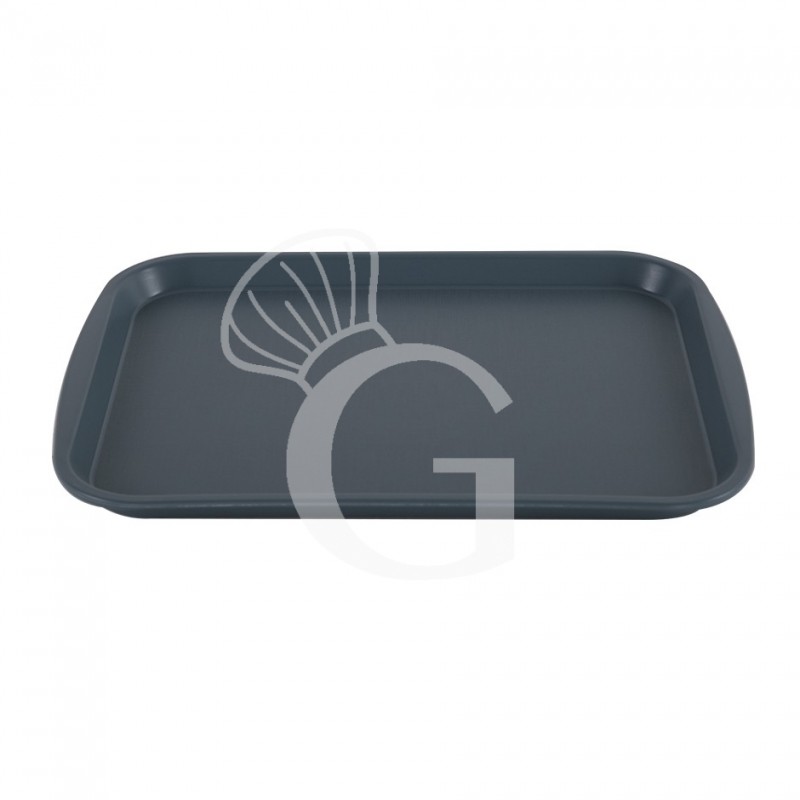Vassoio rettangolare in polipropilene colore grigio scuro - dimensioni L 435 x P 310 x H 20 mm