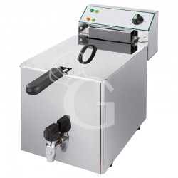Friggitrice elettrica da banco 1 vasca con rubinetto 12 LT potenza 6 KW Trifase