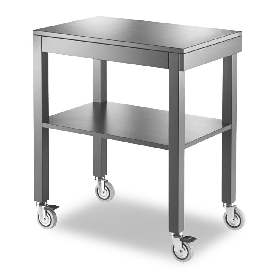 Carrello di servizio estraibile in legno massello - L 700 mm x P 450 mm x H 840 mm