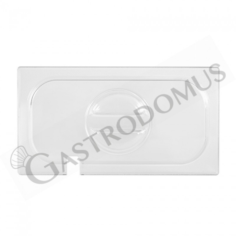 Coperchio con foro mestolo in policarbonato GN1/3 dimensioni L 325 x P 175 mm Coperchio con foro mestolo in policarbonato GN1/3 dimensioni L 325 x P 175 mm
