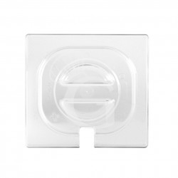 Coperchio con foro mestolo in policarbonato GN1/6 dimensioni L 176 x P 162 mm