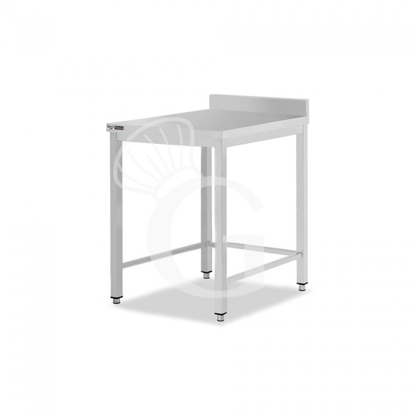 Tavolo inox con alzatina L 500 mm x P 800 mm x H 965 mm