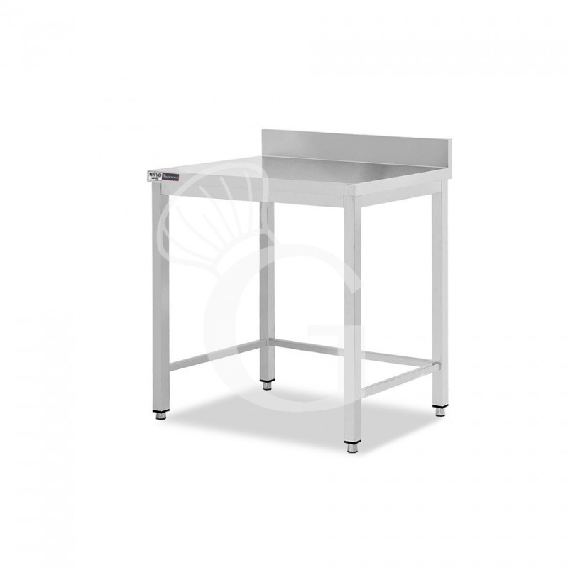 Tavolo inox con alzatina L 800 mm x P 800 mm x H 965 mm