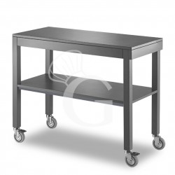 Carrello di servizio in legno laccato antracite con 2 piani - L 1000 mm x P 560 mm x H 840 mm