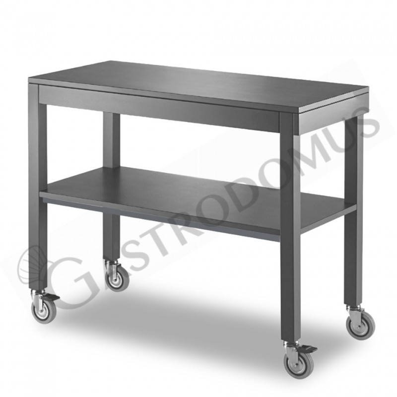 Carrello di servizio in legno laccato antracite con 2 piani - L 1000 mm x P 560 mm x H 840 mm Carrello di servizio in legno laccato antracite con 2 piani - L 1000 mm x P 560 mm x H 840 mm