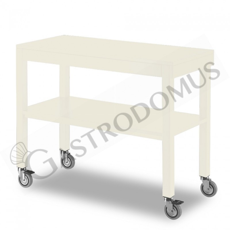 Carrello di servizio in legno laccato antracite con 2 piani - L 1000 mm x P 560 mm x H 840 mm