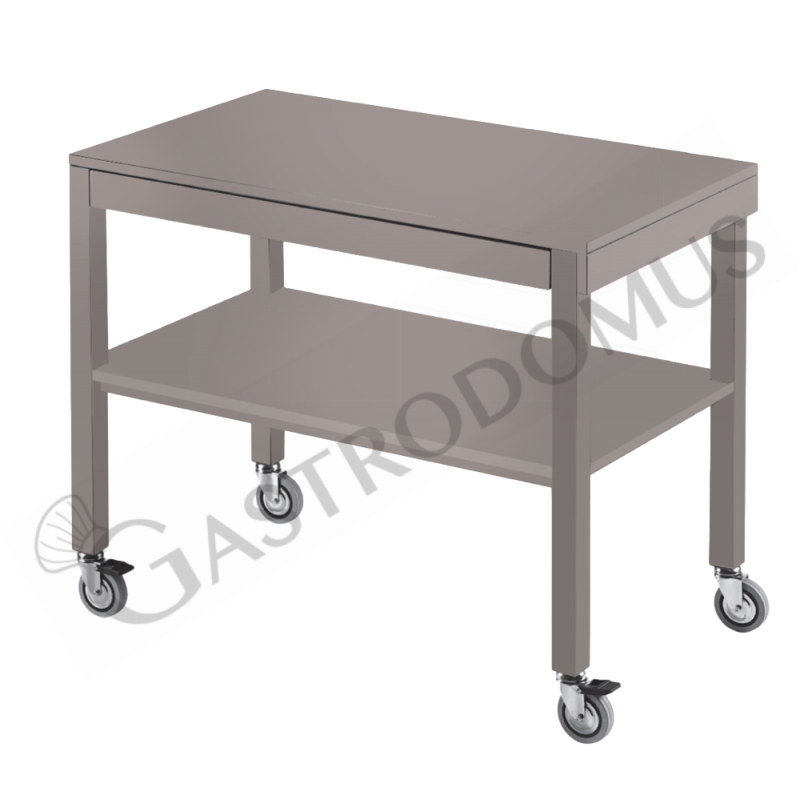 Carrello di servizio in legno laccato con 2 piani - L 1000 mm x P 560 mm x H 840 mm