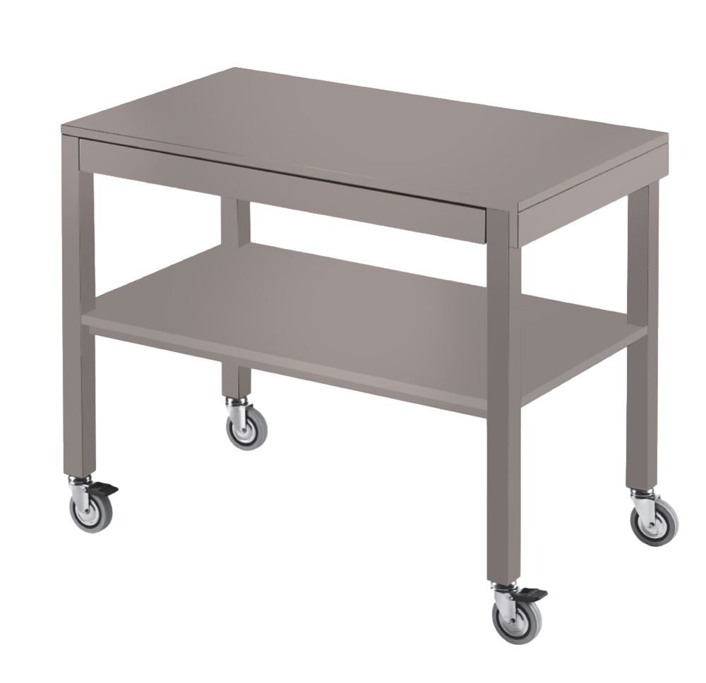Carrello di servizio in legno laccato con 2 piani - L 1000 mm x P 560 mm x H 840 mm