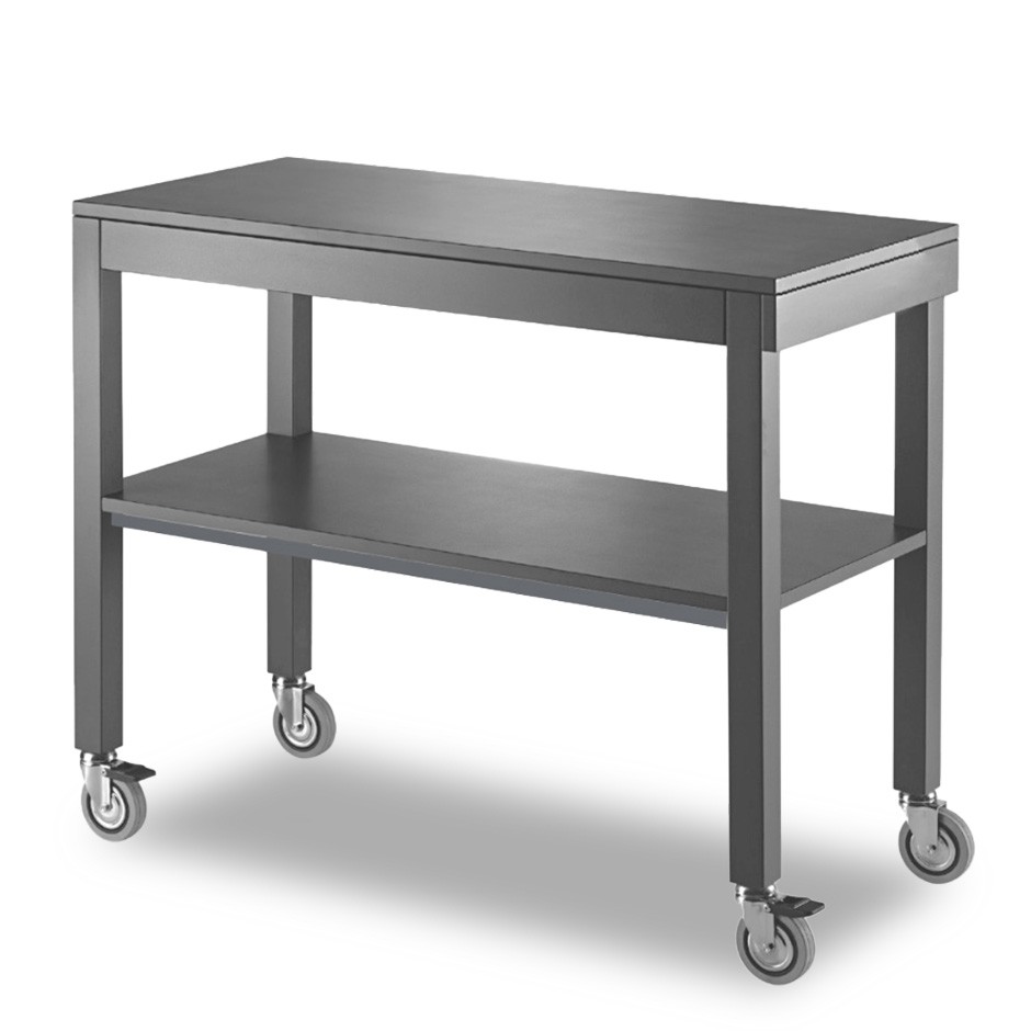 Carrello di servizio in legno laccato estraibile senza cupola - L 1000 mm x P 560 mm x H 840 mm