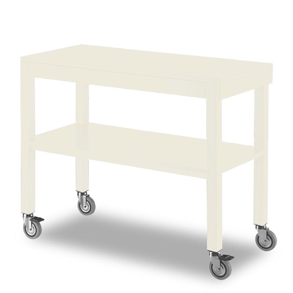 Carrello di servizio in legno laccato estraibile senza cupola - L 1000 x P 560 x H 840 mm - Bianco
